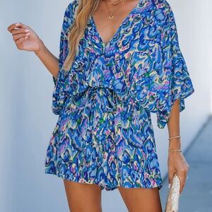 Cupshe  romper XL floral watercolor Lilly